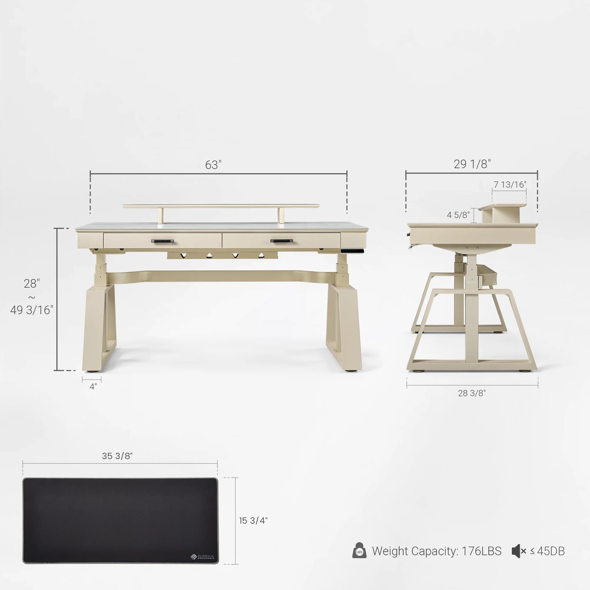 Ark Executive Standing Desk (63"X29")