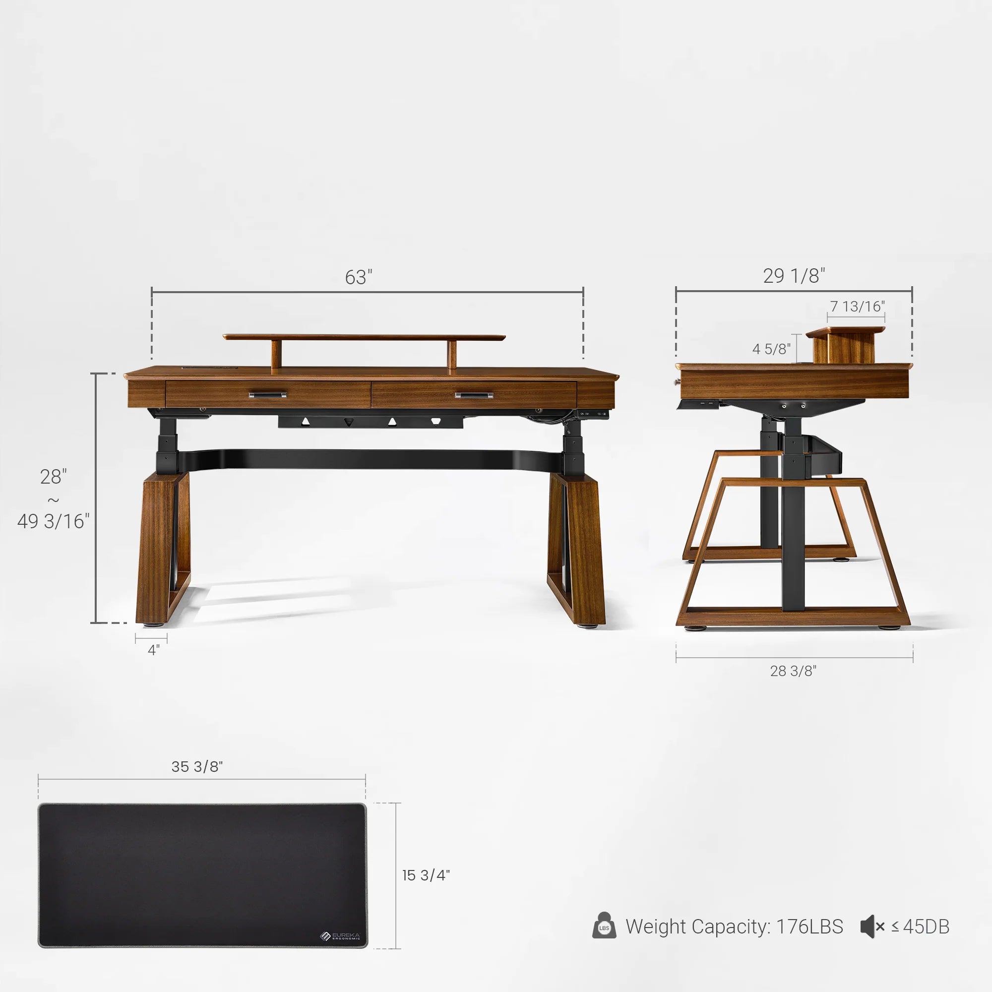 Ark Executive Standing Desk (63"X29")