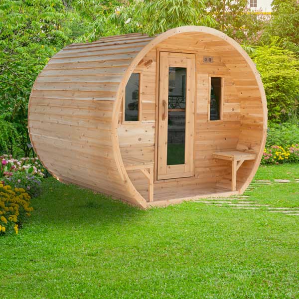 LeisureCraft CT Elation 4 Person Barrel Sauna
