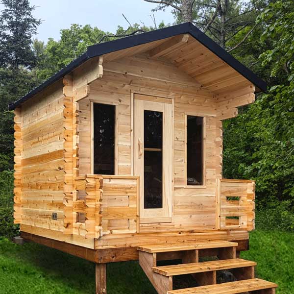 LeisureCraft CT Georgian 6 Person Outdoor Sauna with Porch