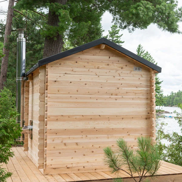 LeisureCraft CT Georgian 6 Person Outdoor Sauna with Porch
