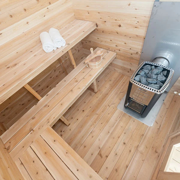 LeisureCraft CT Georgian 6 Person Outdoor Sauna with Porch