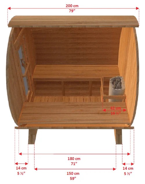 LeisureCraft CT Harmony 4 Person Barrel Sauna