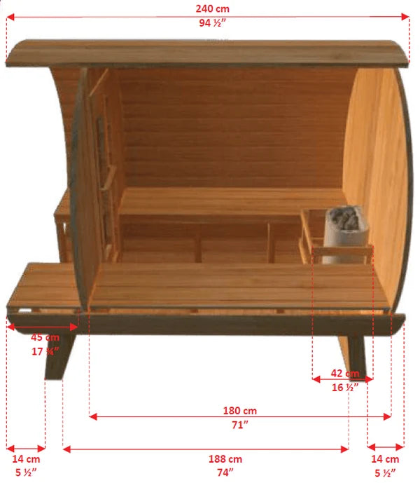 LeisureCraft CT Serenity 6 Person Barrel Sauna