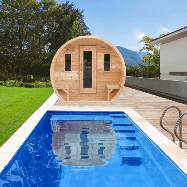 LeisureCraft CT Elation 4 Person Barrel Sauna