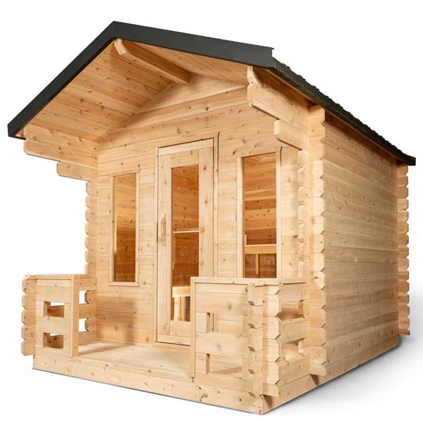 LeisureCraft CT Georgian 6 Person Outdoor Sauna with Porch