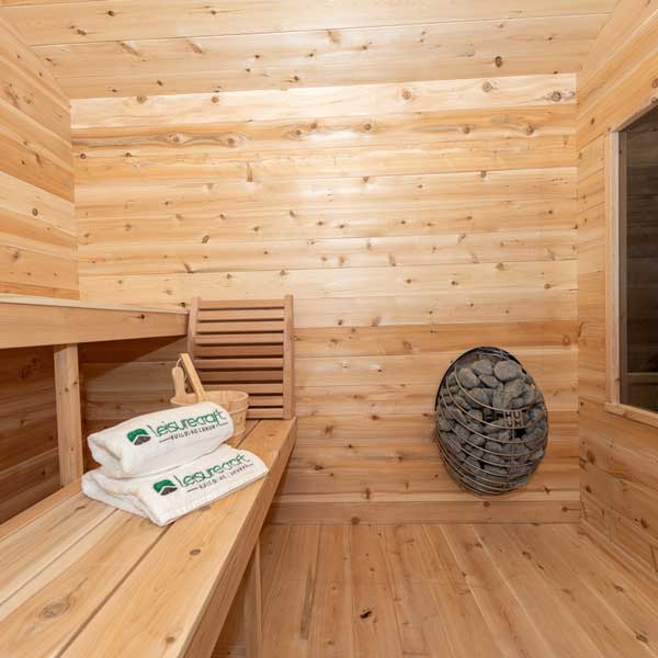 LeisureCraft CT Georgian 6 Person Outdoor Sauna with Porch