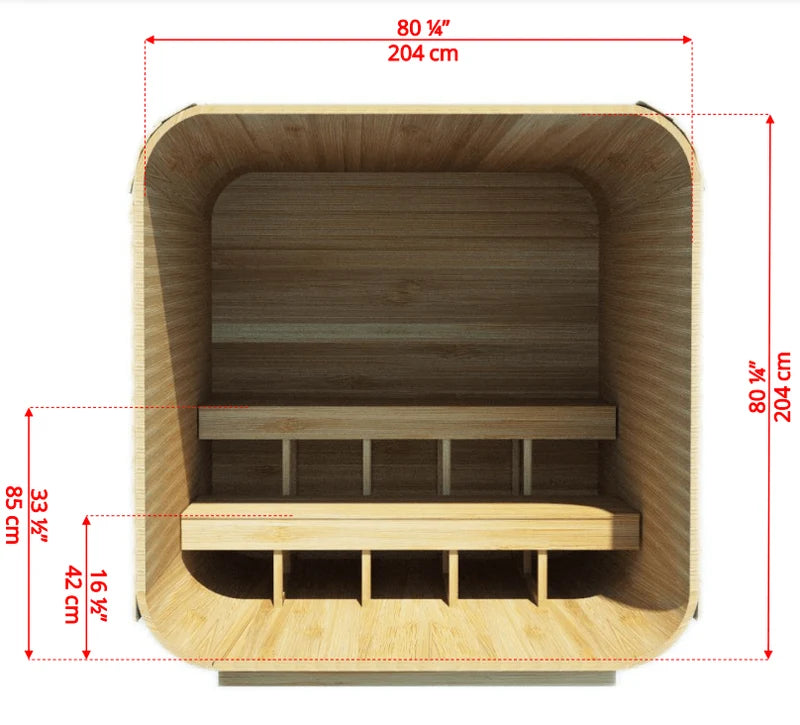 LeisureCraft CT Luna 4 Person Cube Sauna
