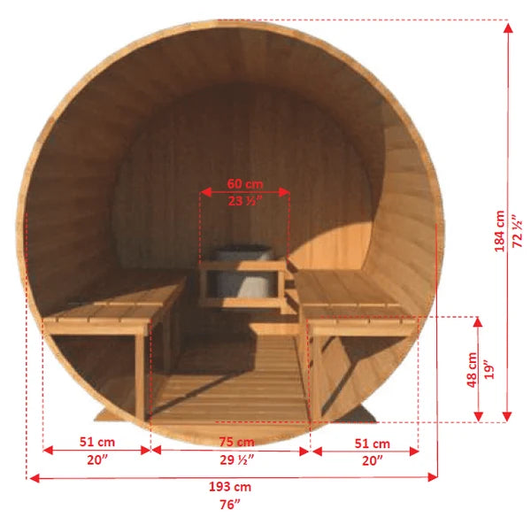LeisureCraft CT Serenity 6 Person Barrel Sauna