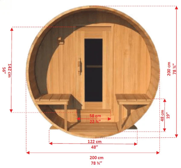 LeisureCraft CT Serenity 6 Person Barrel Sauna