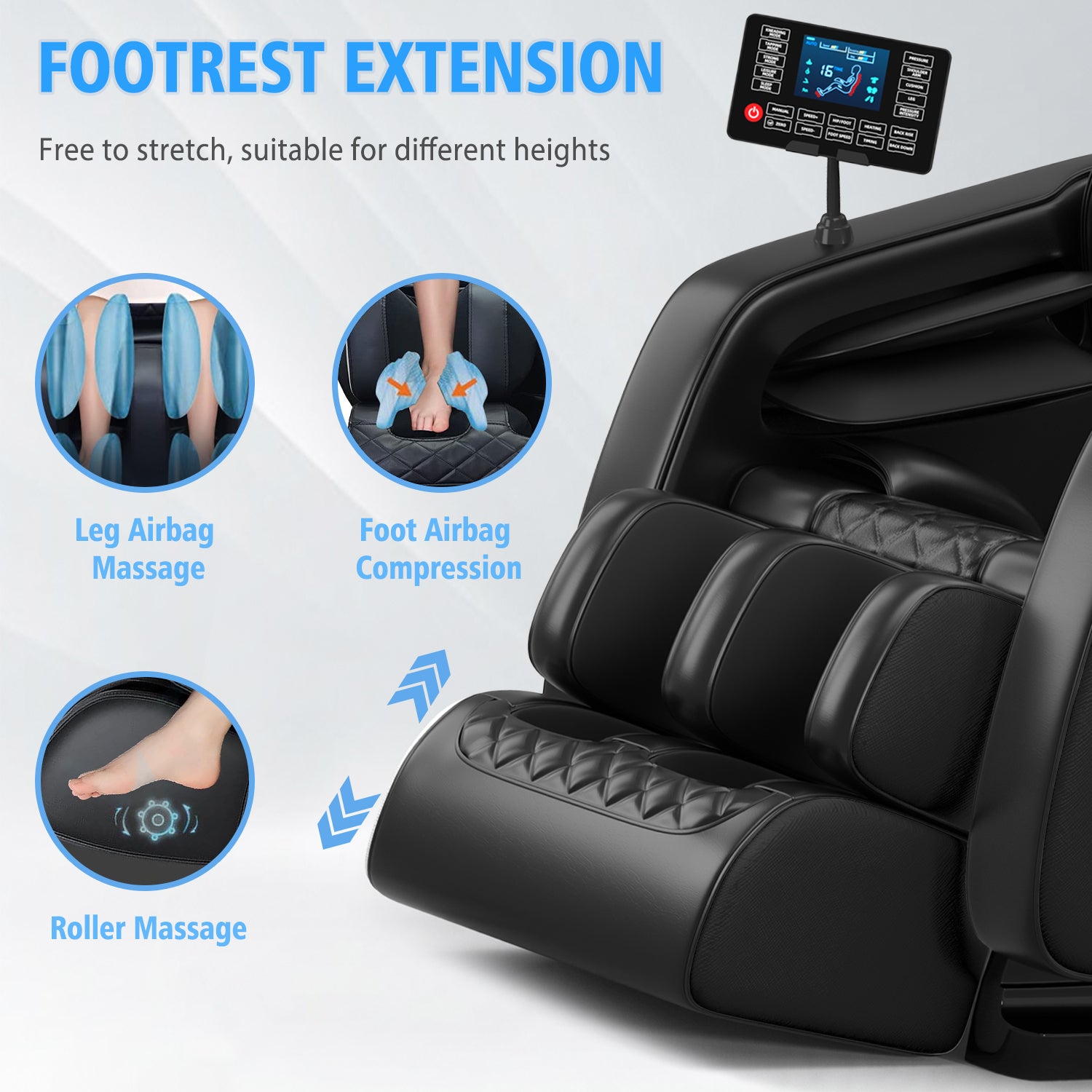 Shiatsu Massage Chair with Zero Gravity Recline, Full Body Air Compression, Heat Therapy, and Extendable Footrest - for Home/Office, Ideal Gift for Relaxation